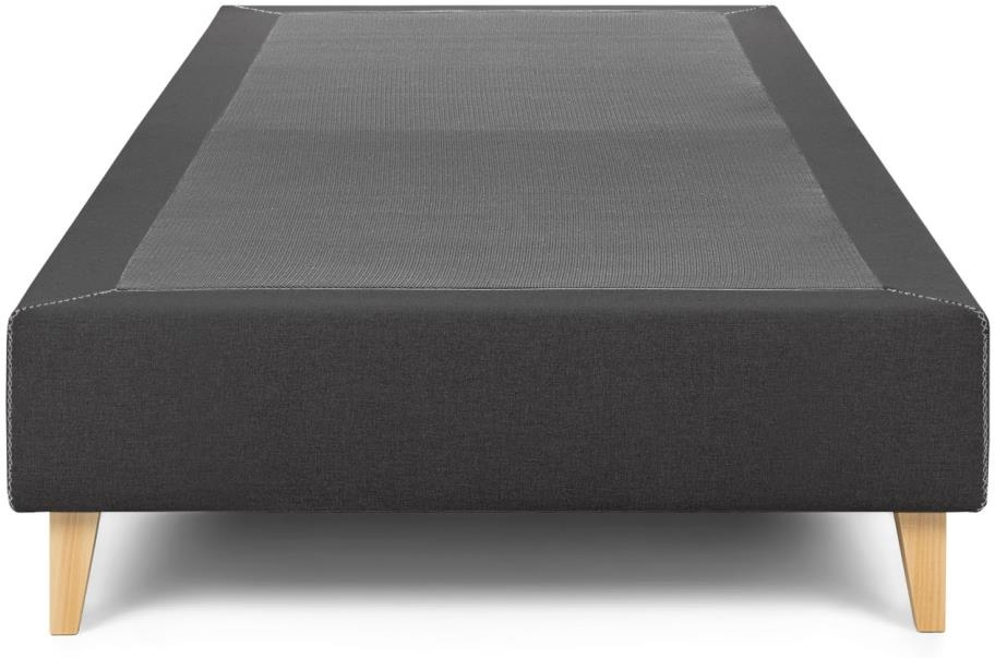 Sengeramme Til Enkeltseng Kave Home Nikos   Pletbestandigt Stof  Sort 90x190 Cm