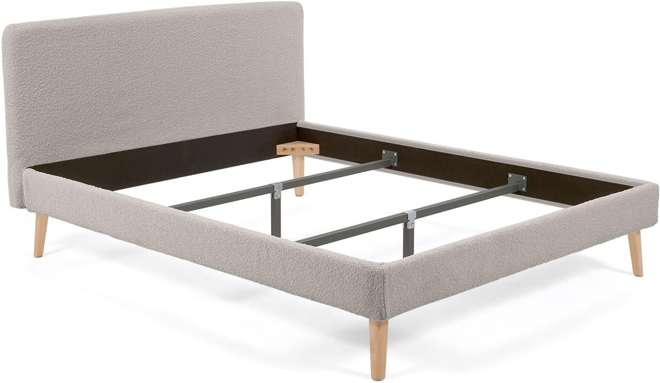 Sengerammebetræk Kave Home Dyla 160x200 Cm Grå Fleecebetræk