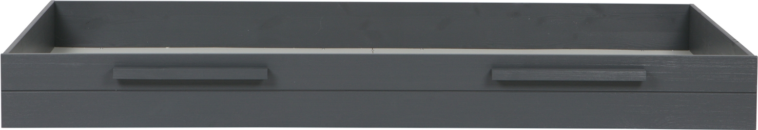 Sengeskuffe Woood Dennis Mørkegrå   Rumsparende Opbevaringsskuffe Og Ekstraseng   Massivt Fyrretræ  H21x91x198 Cm
