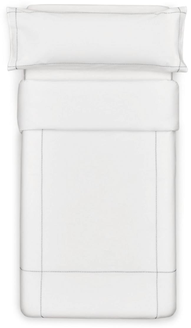 Sengetøjssæt Kave Home Elvia 150x220 Cm 100 Bomuld Percale 180 Tråde Hvid Broderet