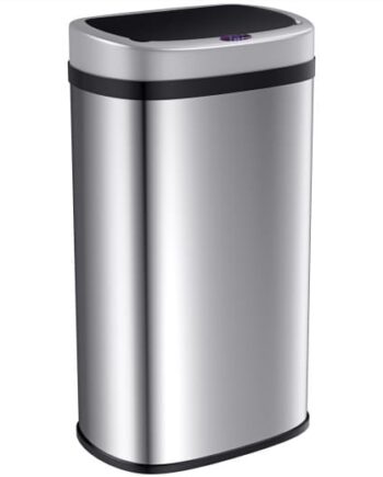 Sensor Affaldsbeholder Rustfrit Stål 50 Liter Kvadratisk