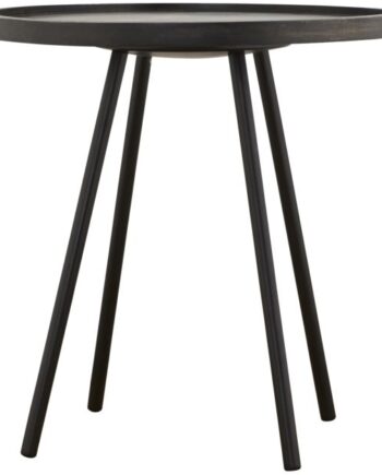 Sidebord House Doctor Juco ø50   H50 Cm Mørk Natur   Sortbejdset Mangotræ Og Jern