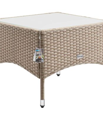 Sidebord   Polyrattan Grå-beige 58x58x42cm