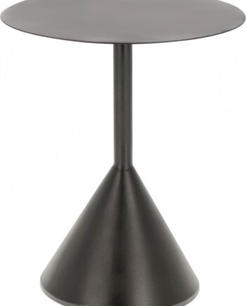 Sidebord Kave Home Yinan   Pulverlakeret Sort Metal ø48ã H55 Cm   Moderne Nordisk Piedestalbord