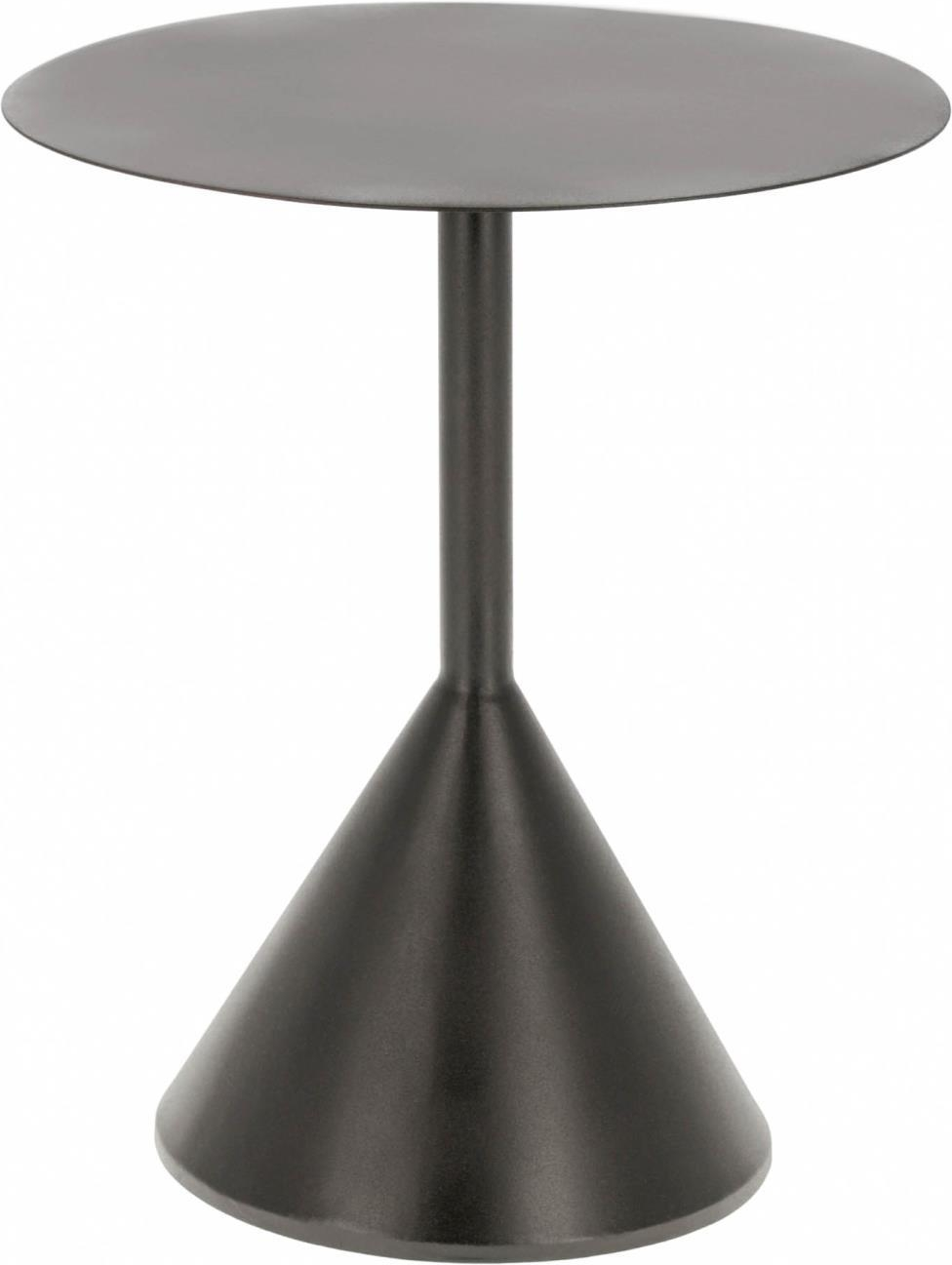 Sidebord Kave Home Yinan Pulverlakeret Sort Metal ø48ã H55 Cm Moderne Nordisk Piedestalbord
