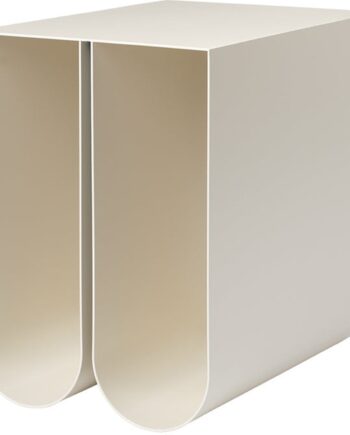 Sidebord Kristina Dam Curved Beige Stål 36x26x35   Cm Småbord Minimalistisk Design