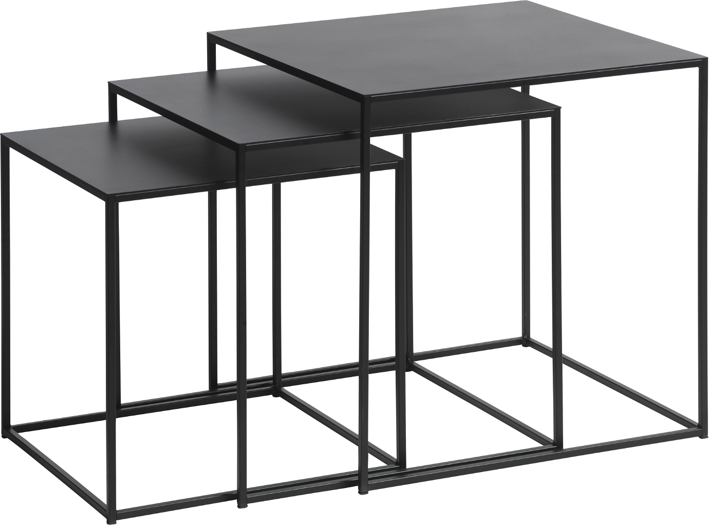 Sidebord Nordique Design Pebble   Sort Metal  Kubisk Minimalistisk 50x50 Cm   Det Met-serien