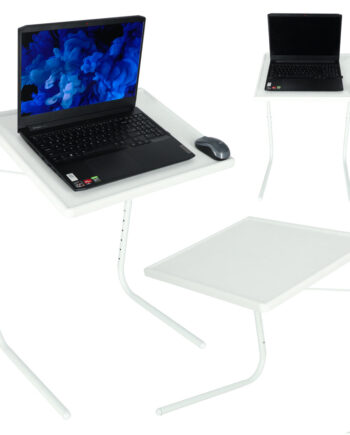 Sidebord Til Bærbar Computer  Foldbart  Hvidt  52   40 Cm