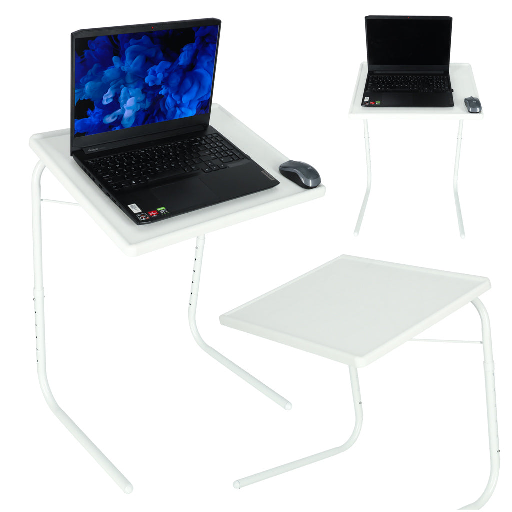 Sidebord Til Bærbar Computer Foldbart Hvidt 52 40 Cm