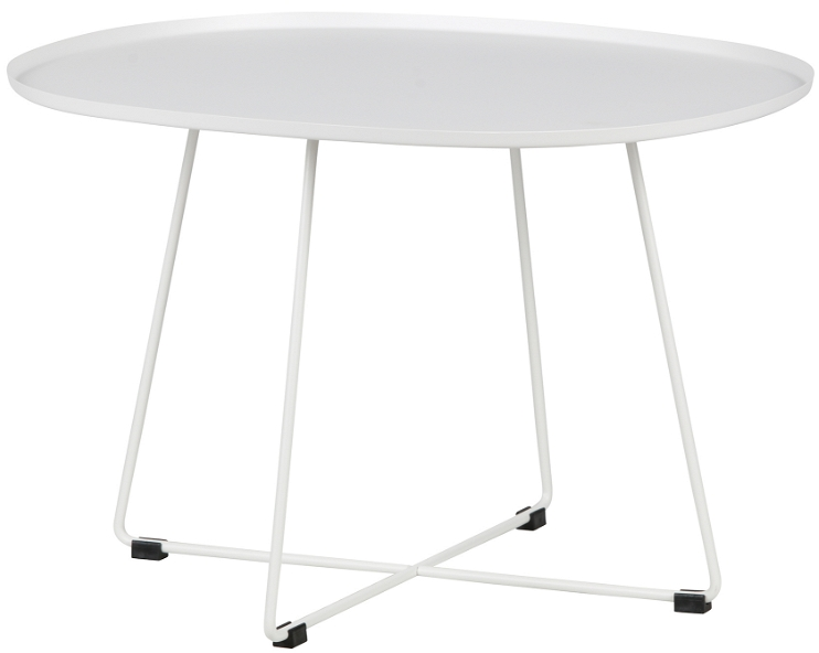 Sidebord Woood Otis Hvidt Metal L70xb60xh47 Cm  Minimalistisk Småbord
