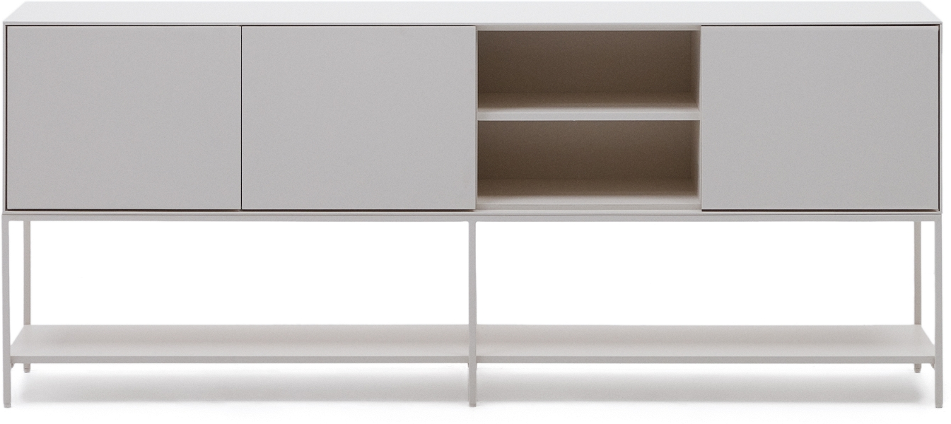 Skænk Kave Home Vedrana Hvid Mdf Stål Justérbare Hylder 195x40x80 Cm