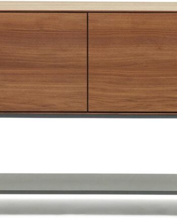 Skænk Kave Home Vedrana   Valnøddefinér Og Stål Med Mat Antracit Finish H80xb97 5xd40 Cm