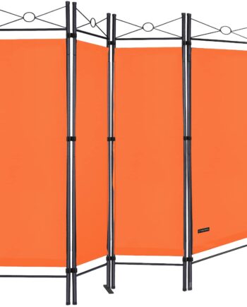 Skillevæg Lucca 180x163cm Fleksibel Bund Uigennemsigtig 30â   Vaskbar Stabil Indendørs Stue Skærm Rumskillevæg  Farve: Orange