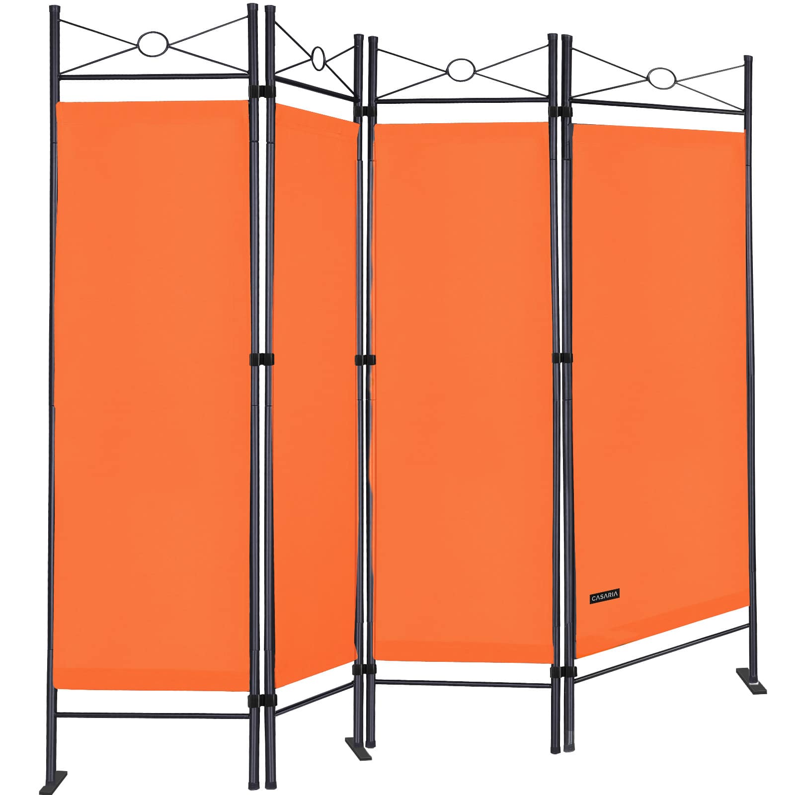 Skillevæg Lucca 180x163cm Fleksibel Bund Uigennemsigtig 30â Vaskbar Stabil Indendørs Stue Skærm Rumskillevæg Farve: Orange