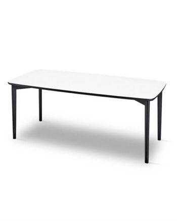 Skovby Sm244   Sm265 Sofabord 130   65 Cm Bordplade: Hvid Laminat Med Sort Kant  : Erling Christensen Møbler