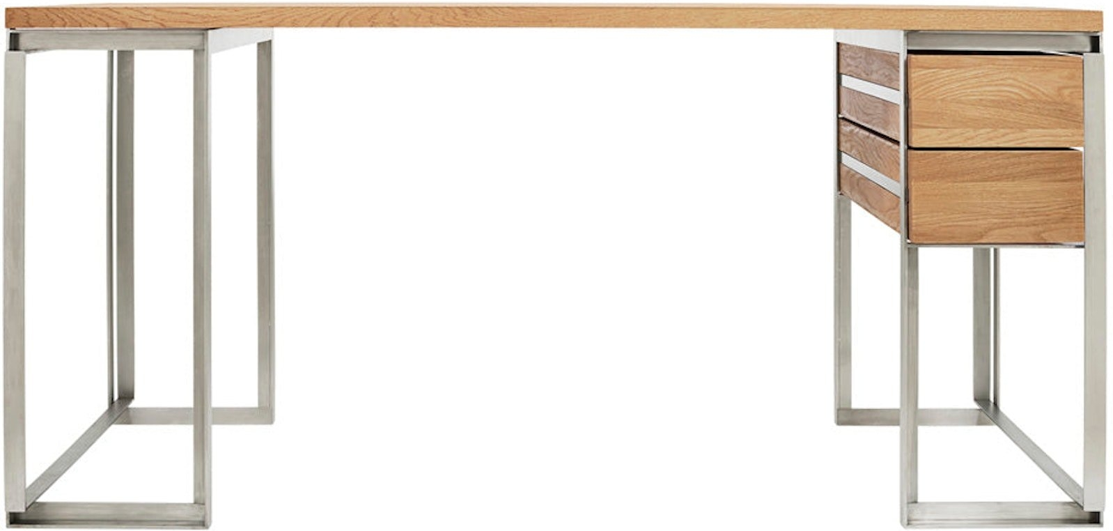 Skrivebord Arbejdsbord Kristina Dam Outline Desk   Rustfrit Stål Og Massivt Egetræ Minimalistisk Design