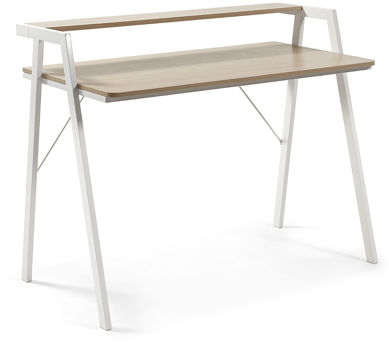 Skrivebord Kave Home Alanna Med Hylde Natur Hvid H91ã B60ã L115 Cm