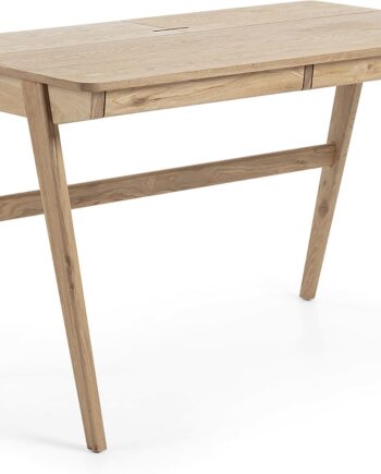 Skrivebord Kave Home Julia   Massivt Asketræ Natur 120x65x75 Cm