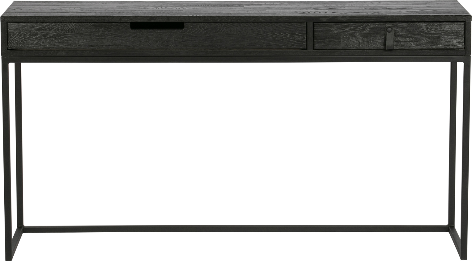Skrivebord Woood Exclusive Silas   Sort Asketræ Med Metalbase