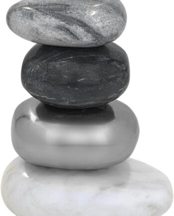 Skulptur Kristina Dam Rock Pile Sculpture Grå Marmor- Og Metalsten H11   B25   L36 Cm