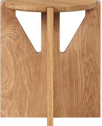 Småbord Kristina Dam Simple   Olieret Egetræ   Multifunktionelt Sidebord Skammel D36   H42   L75 Cm  Mørk Natur