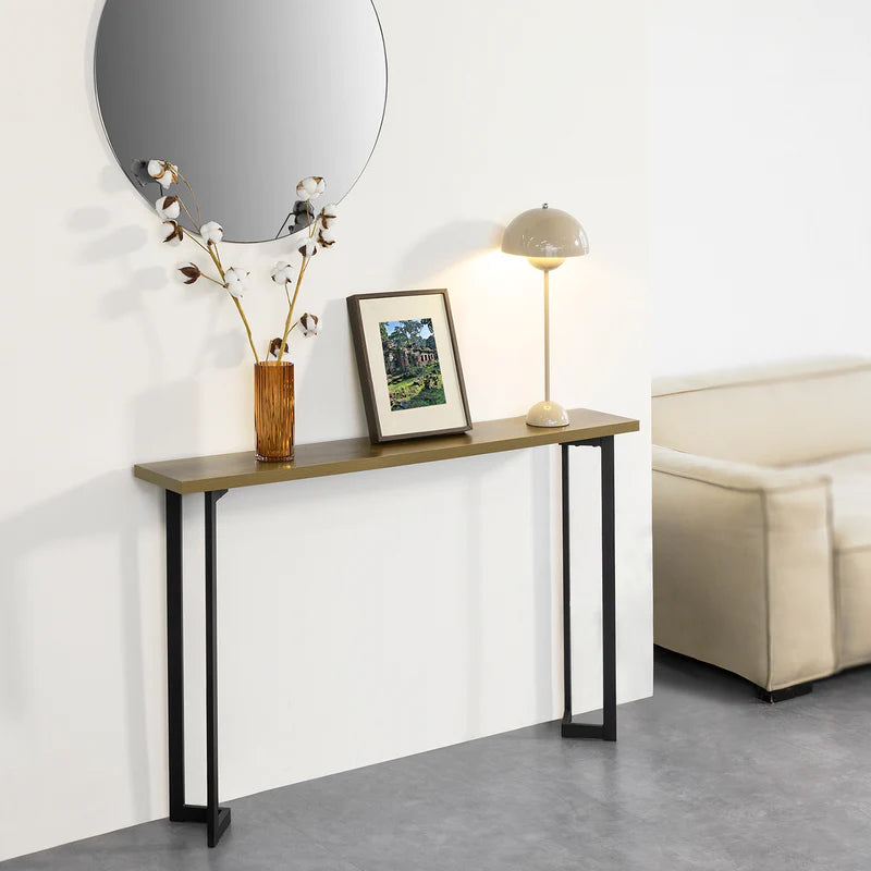 Smalt Konsolbord Til Entréen  120   20   75 Cm  Brun Og Sort