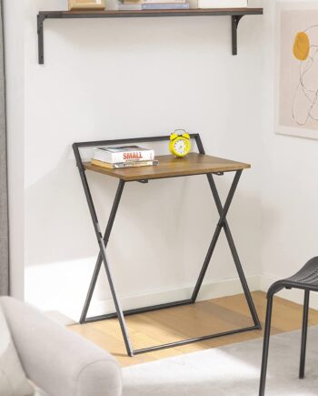 Smart Foldebord   Skrivebord Til Små Rum  63   45   77 Cm  Brun