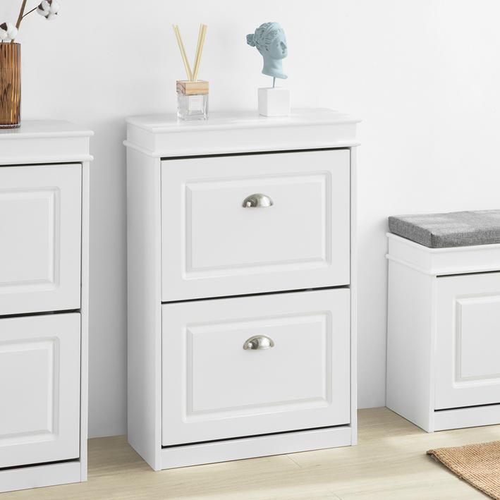 Smart Skoskab Med Vippelåger  54   24   83 Cm  Hvid