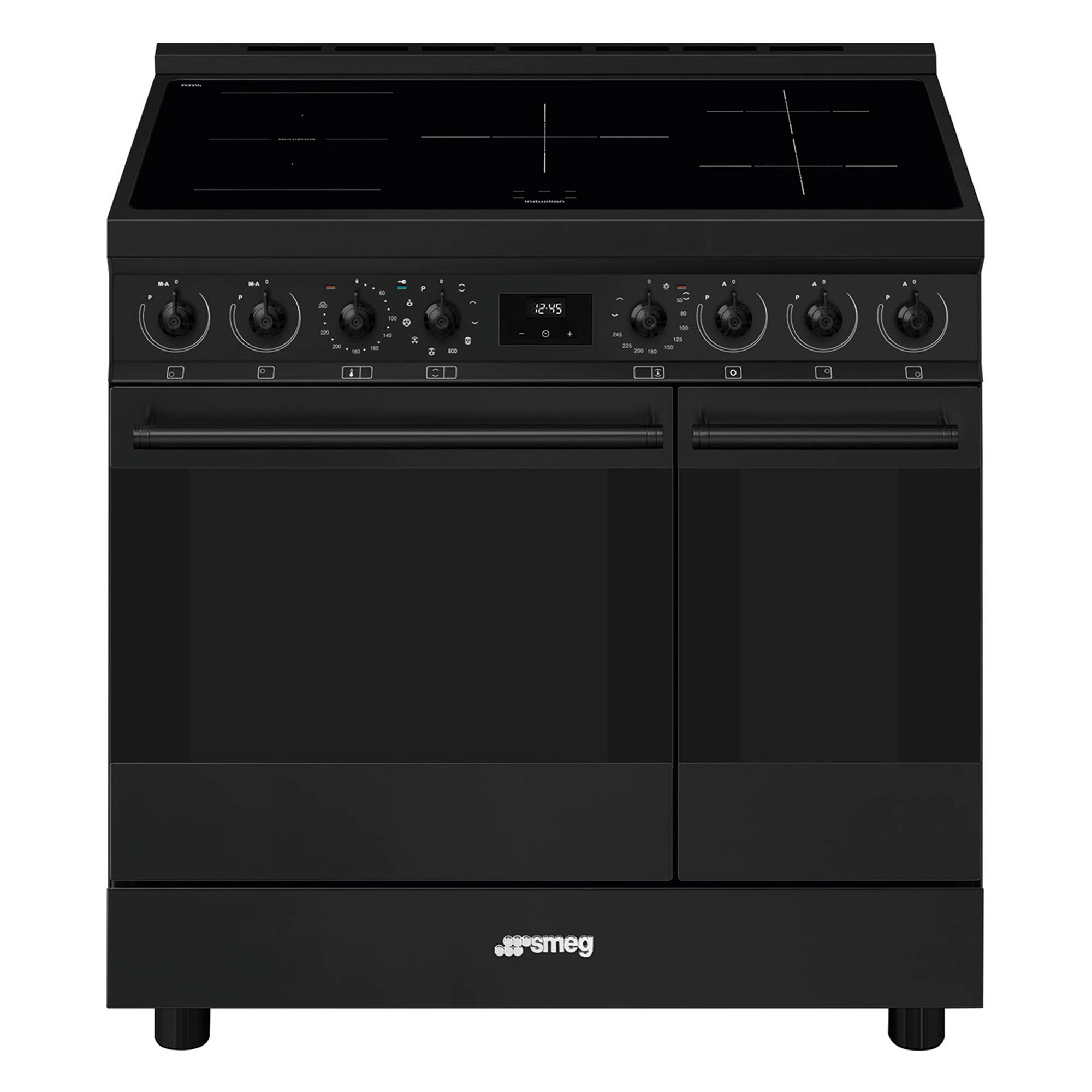 Smeg C92ipn2 Classic Induktionskomfur Med To Ovne 90 Cm Mat Sort