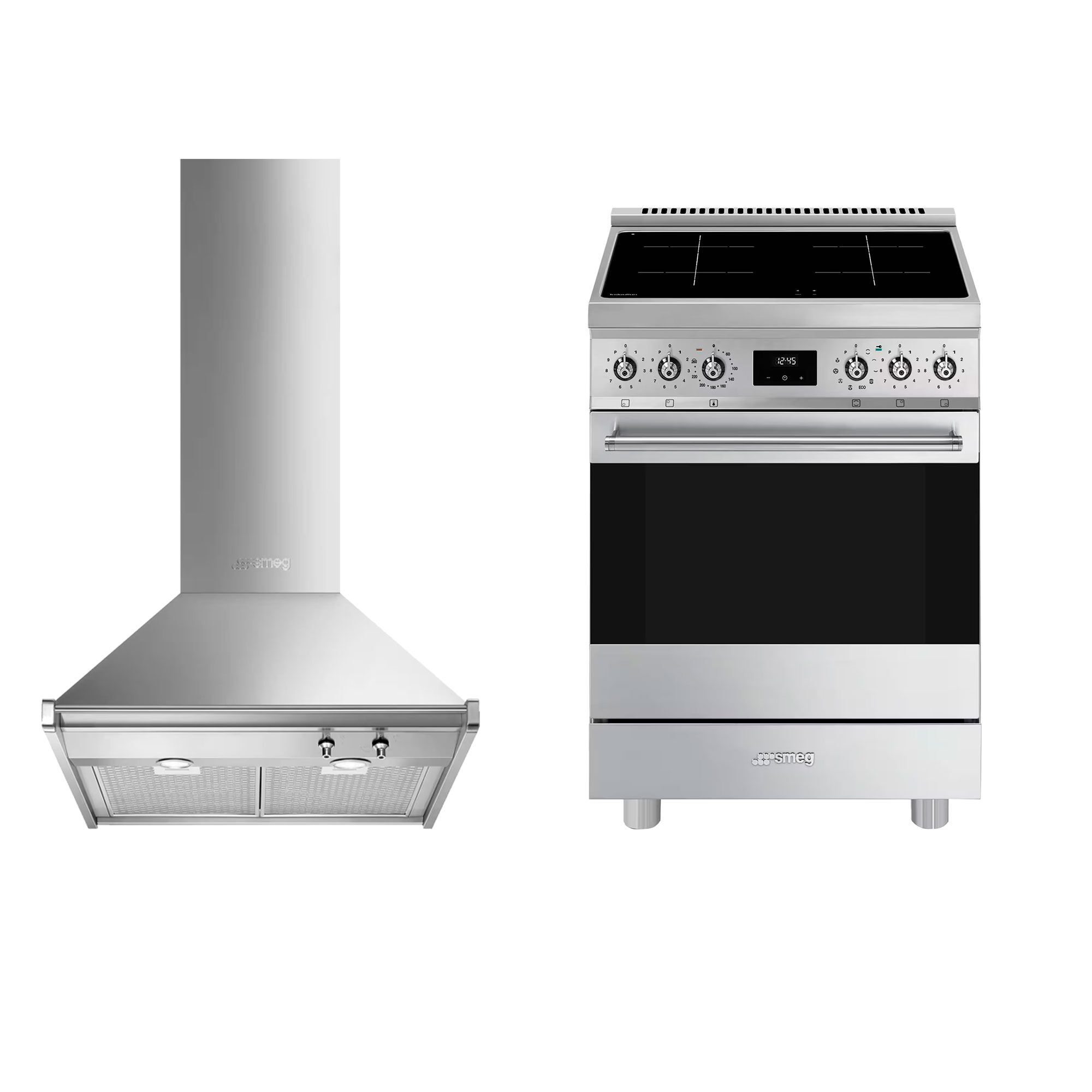 Smeg Classic Induktionskomfur   Emhætte 60 Cm  Rustfrit Stål