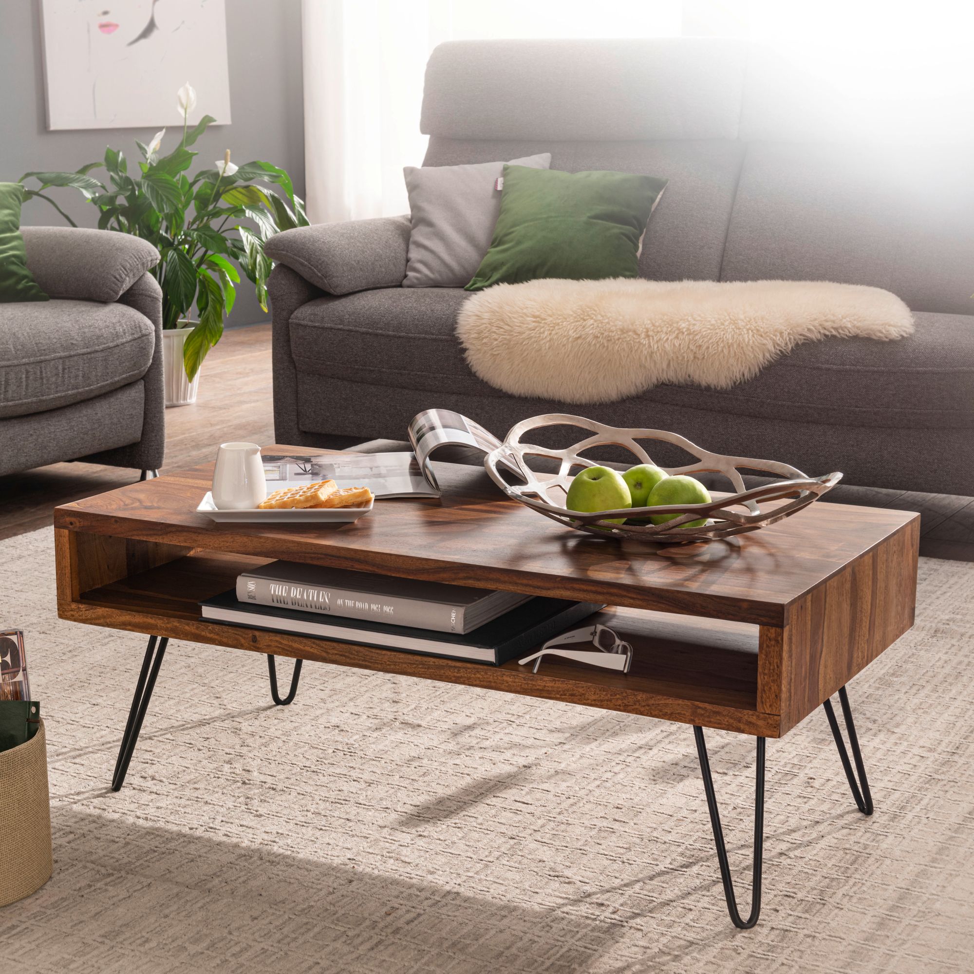 Smukt Og Elegant Sofabord ægte Sheeshamtræ 100 40 50 Cm