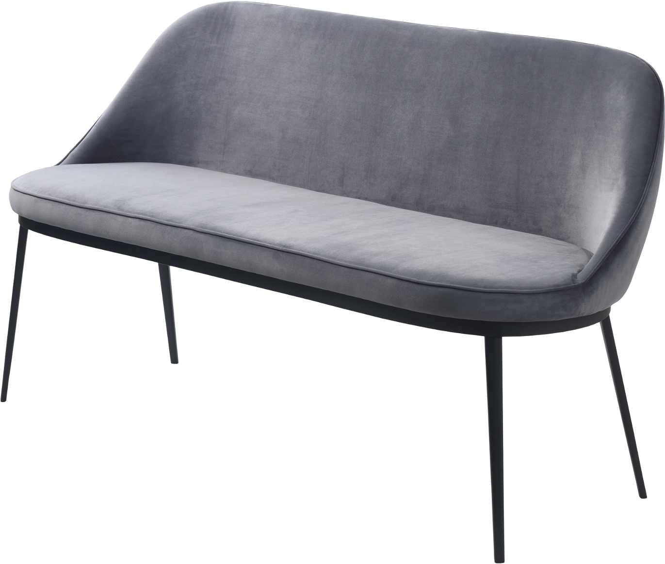 Sofabænk Nordique Design Gain Fløjl Stålgrå L144   B45     H82   Cm