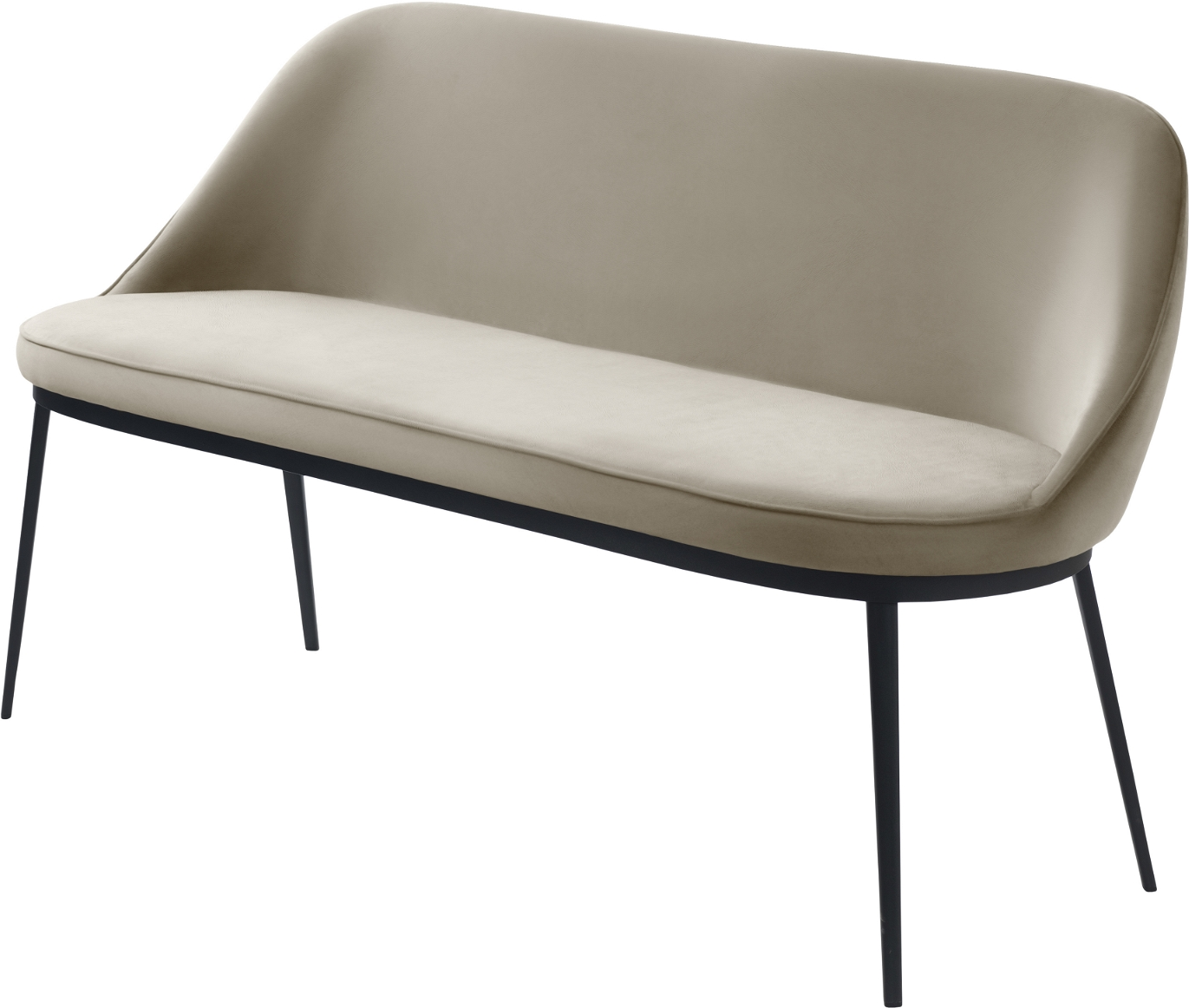 Sofabænk Nordique Design Gain   Kunstlæder  Beige  144x45 5x82   Cm  Multifunktionel Med Sorte Metalben
