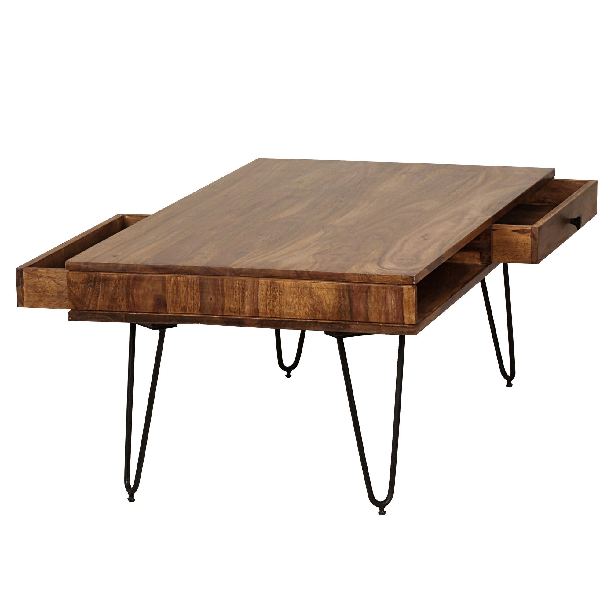 Sofabord Massiv Sheeshamtræ Med Skuffer 120x60x43cm