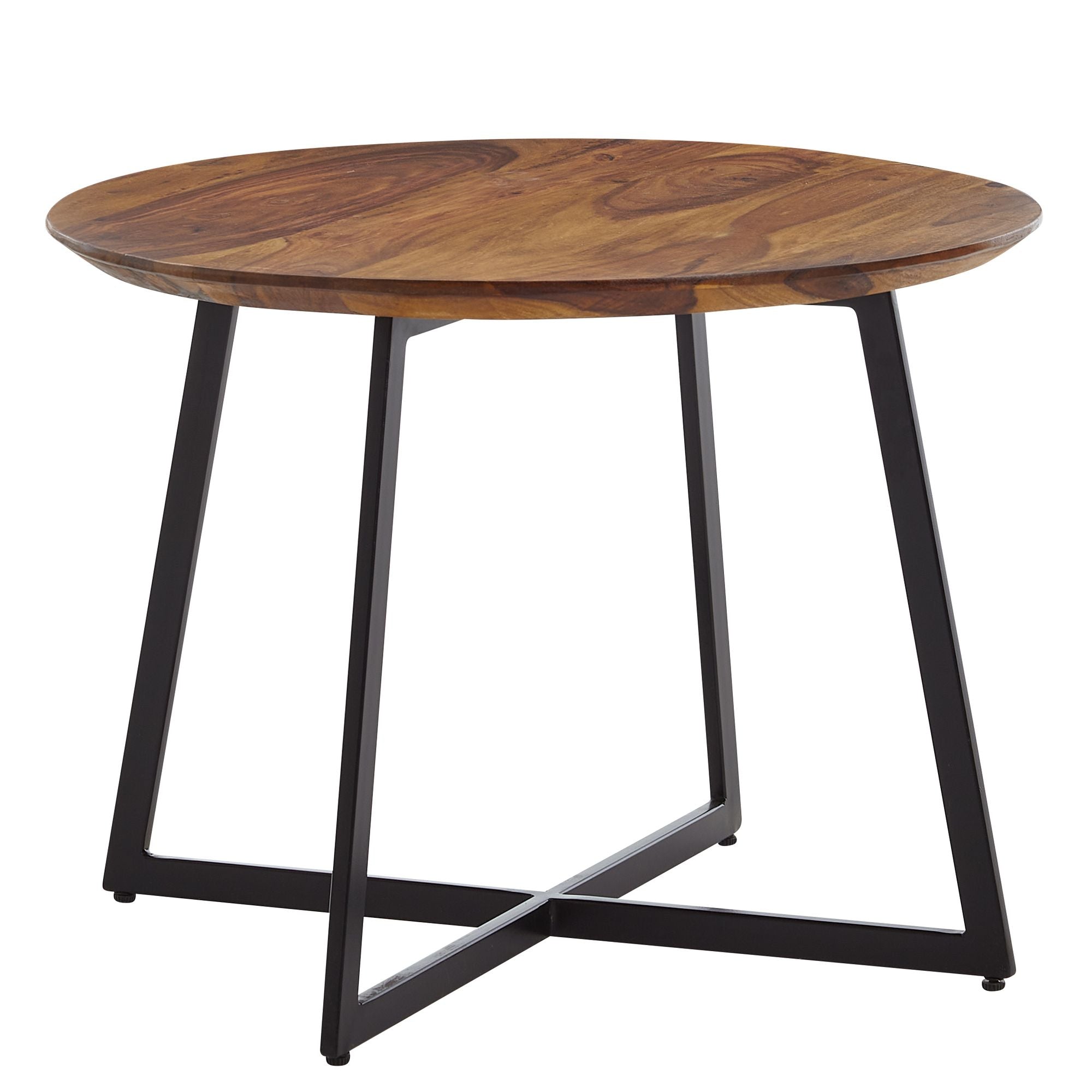 Sofabord   Massivt Træ   Metal  60x60x45 Cm  Brun