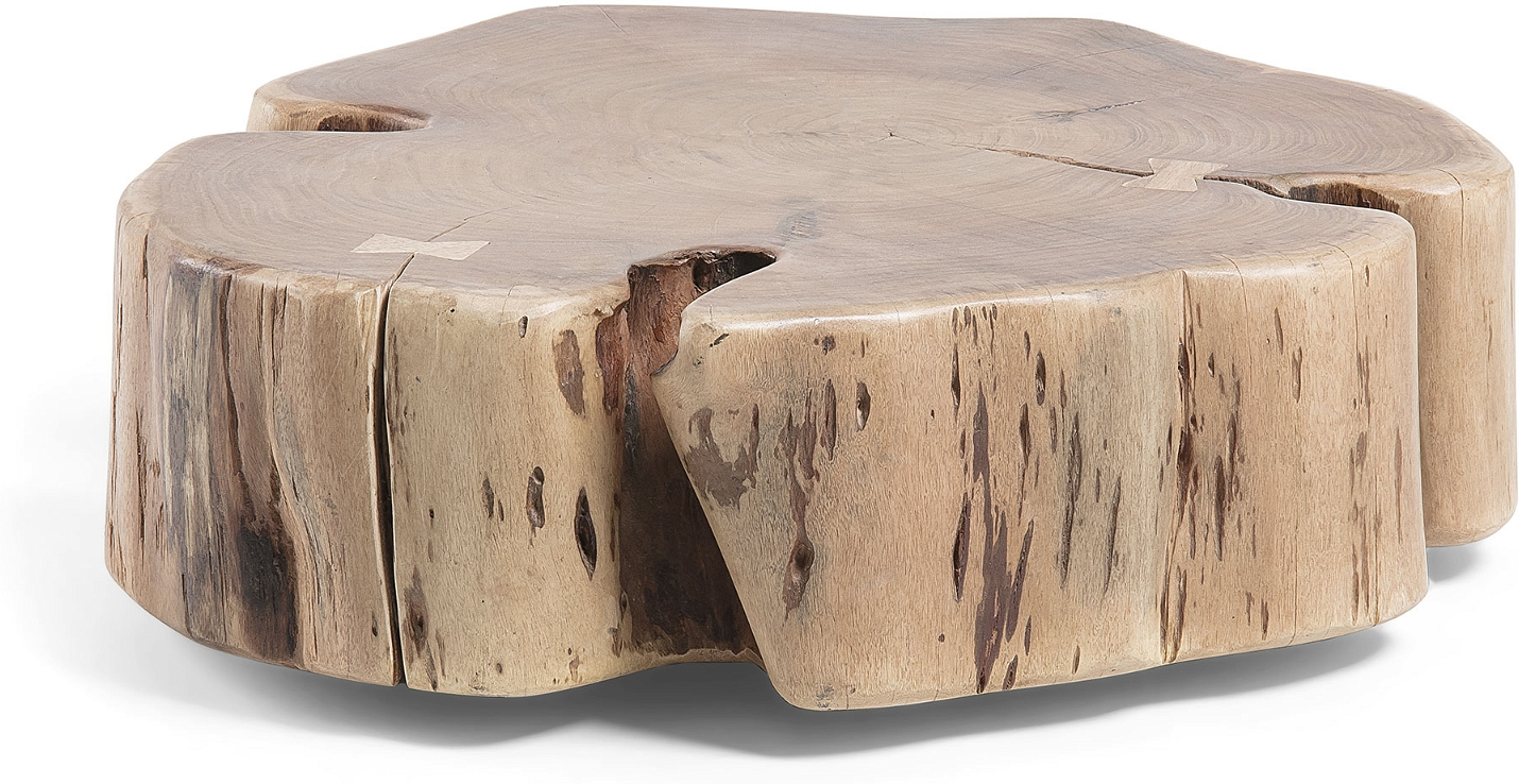 Sofabord Kaffebord Kave Home Essi   Massivt Akacietræ Med Hjul H23ã 60ã 65 Cm Rustik Kolonial