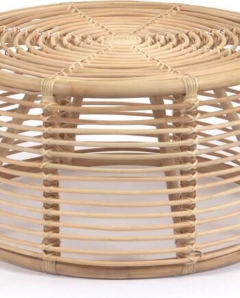 Sofabord Kaffebord Kave Home Kohana Vintage Håndlavet Rattan Natur 66x66x36 Cm