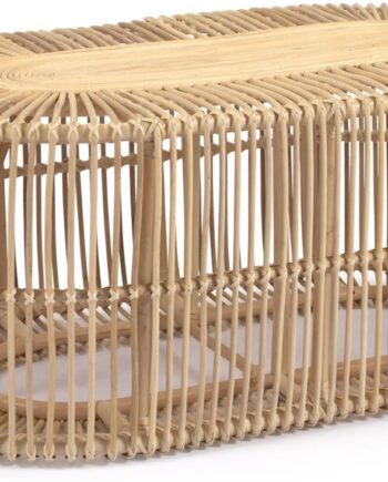 Sofabord   Kaffebord Kave Home Lael Håndlavet Rattan Natur 110x60x45 Cm