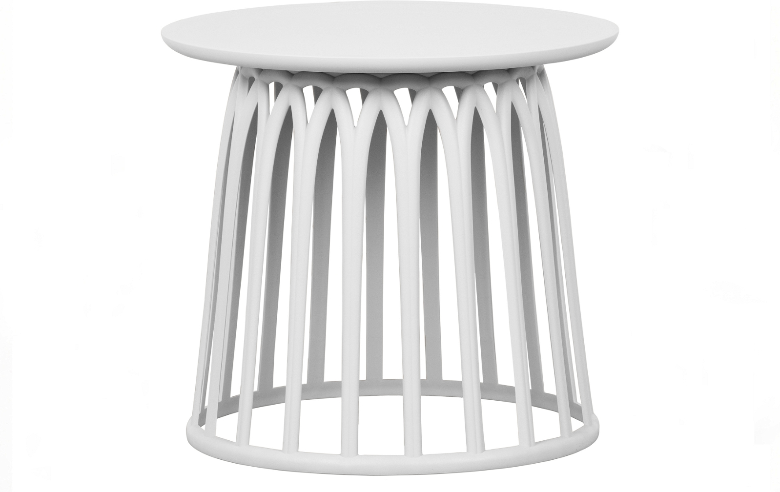 Sofabord   Kaffebord Woood Boy Hvid Plast Med Ribbet Base 50x50x45 Cm