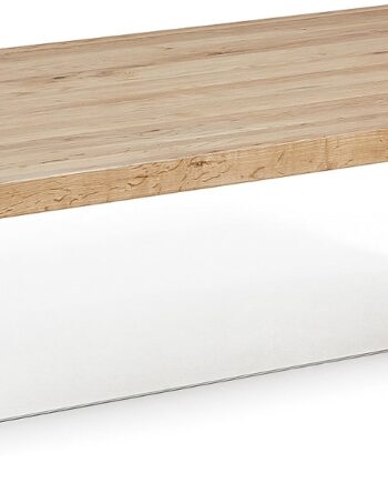 Sofabord Loungebord Kave Home Tulsi Massivt Egetræ Og Hærdet Glas Natur Klar 120ã 70ã 38 Cm