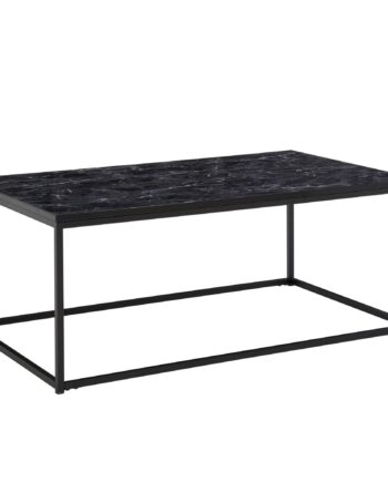 Sofabord Med Marmor-look   100x60x40 Cm  Sort