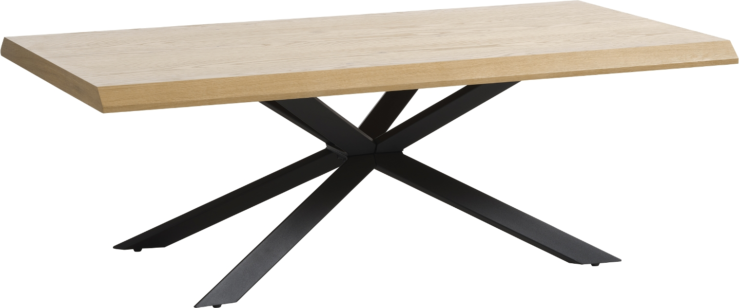 Sofabord Nordique Design Arno   Naturlig Eg Med Sorte Metalben 130   68   45 Cm