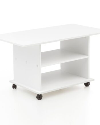 Sofabord På Hjul  95x51x55 Cm  Hvid