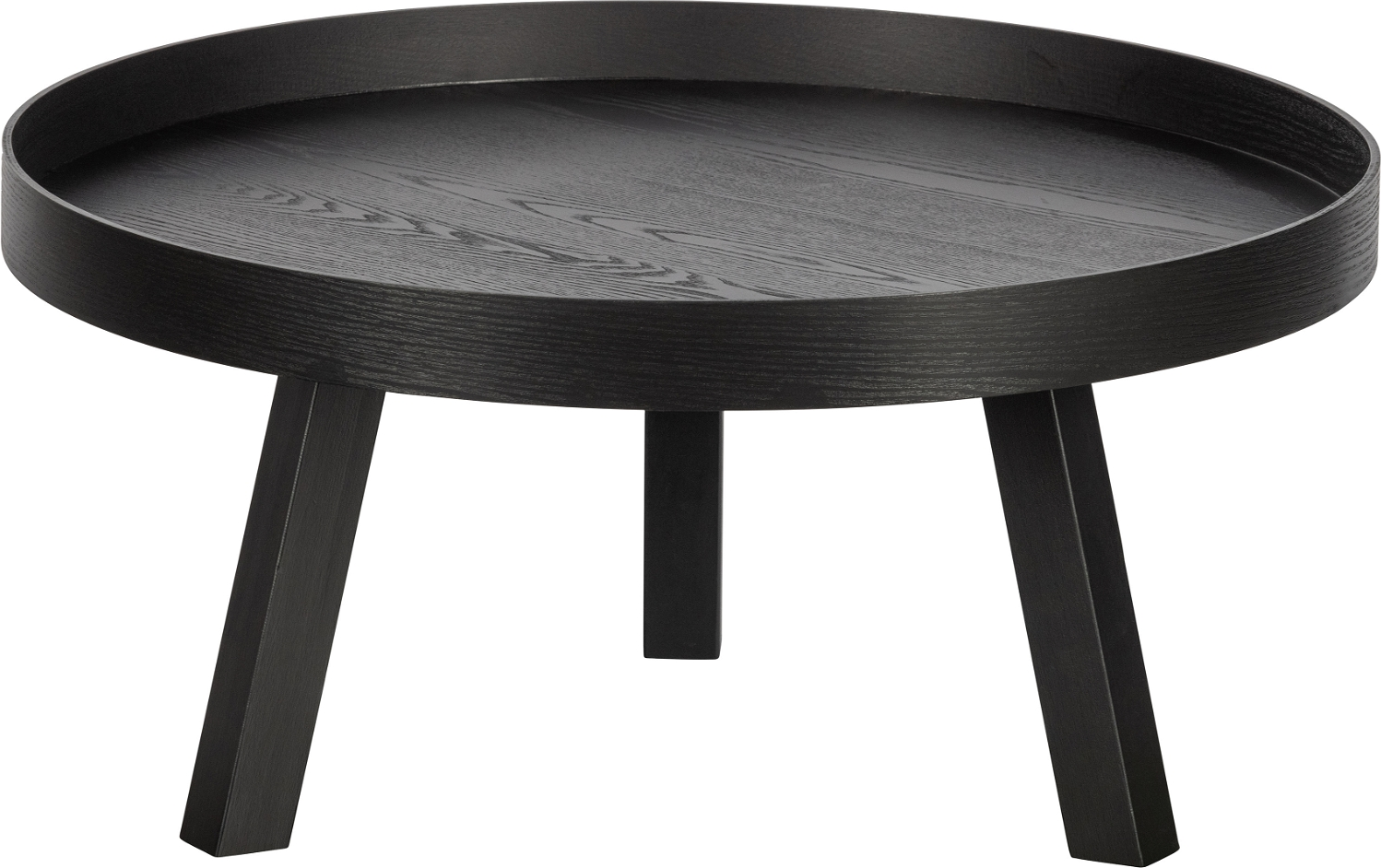 Sofabord Woood Beira Rundt Småbord Sidebord ø76ã 35 Cm  Sort Mdf Og Fyrretræ