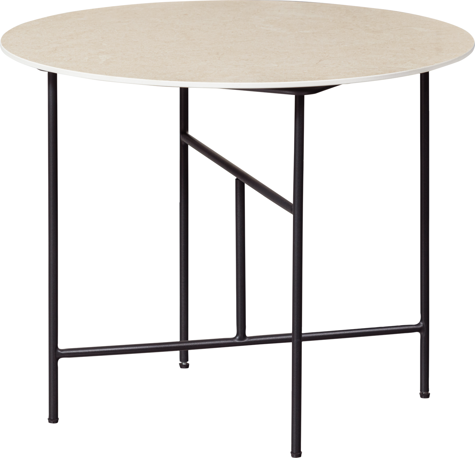 Sofabord Woood Exclusive Vida ø60   H48 Cm Sort Porcelæn Marmorlook Foldbar Sort Metalbase