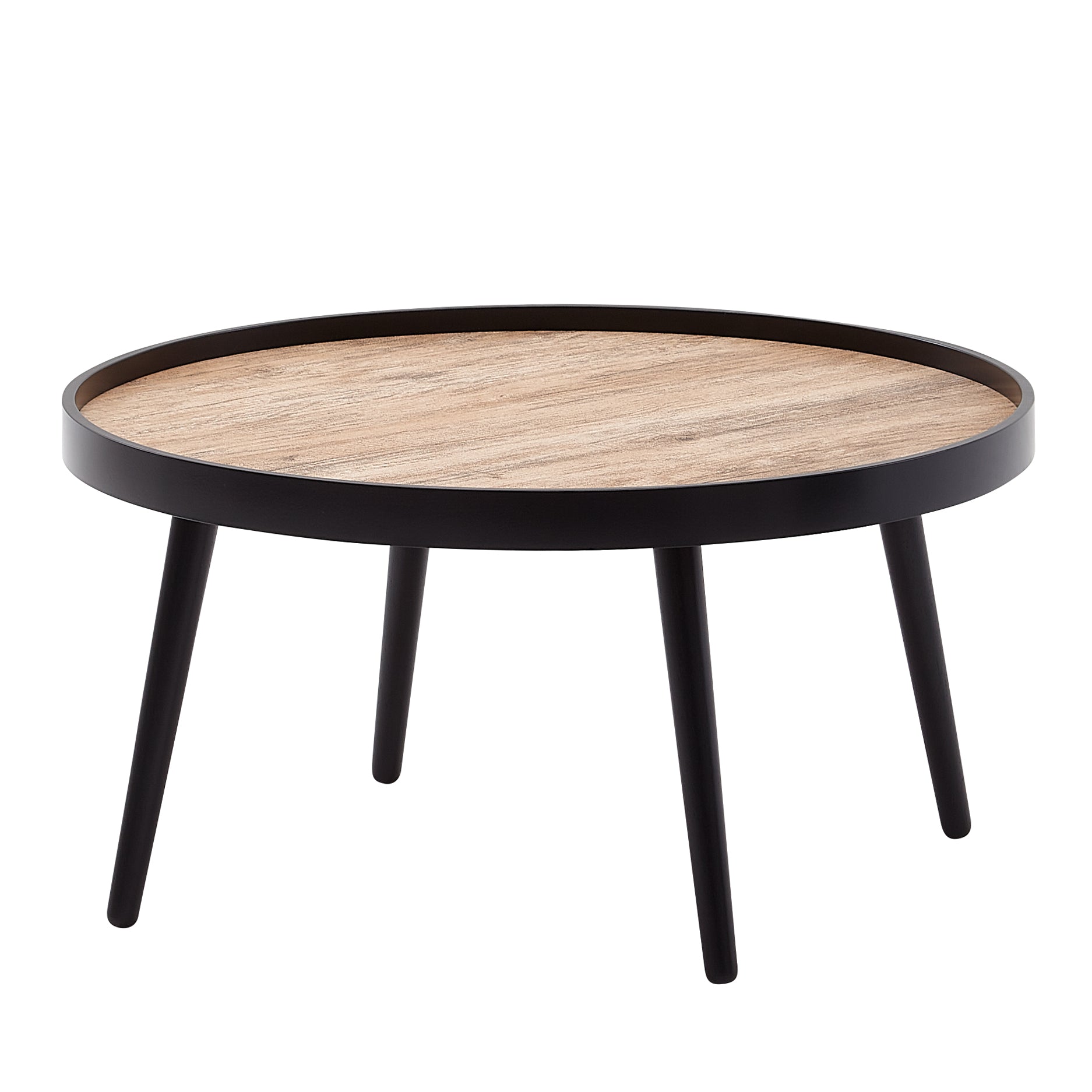 Sofabordi Japandi-look  76x76x40 Cm  Sort Og Brun