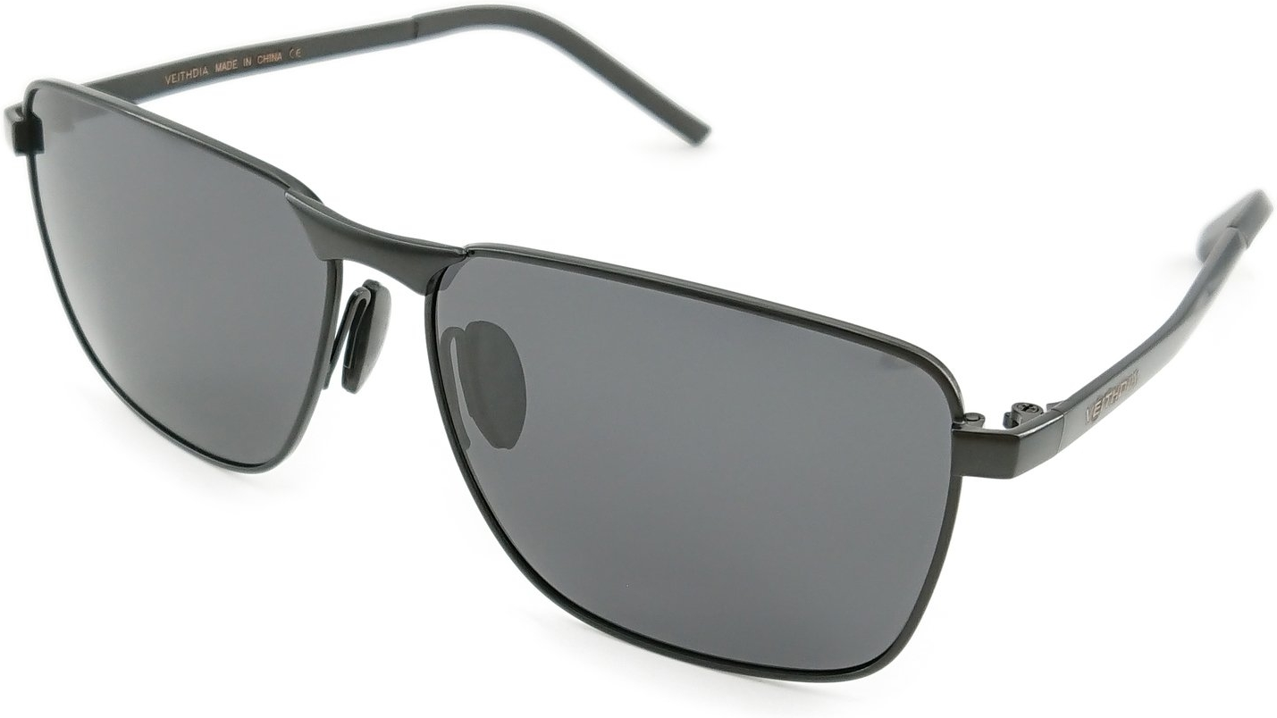 Solbrille Kaleu Drift Unisex Sort Uv400 Polariserede Linser Alloy Inkl  Etui H4 6ã B12   Cm
