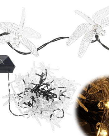Solcelledrevne Havelamper Med Guldsmed   5m 30 Led Varm Hvid