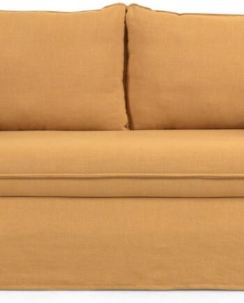 Sovesofa Kave Home Tanit Med Trundle   Sennepsgul Stof 210   100 Cm Nordisk Moderne Stil