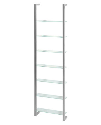Spinder Design Rektangulær Cubic Reol       Hylder Glas Og Grå Stål  :167cm X46cm   13cm